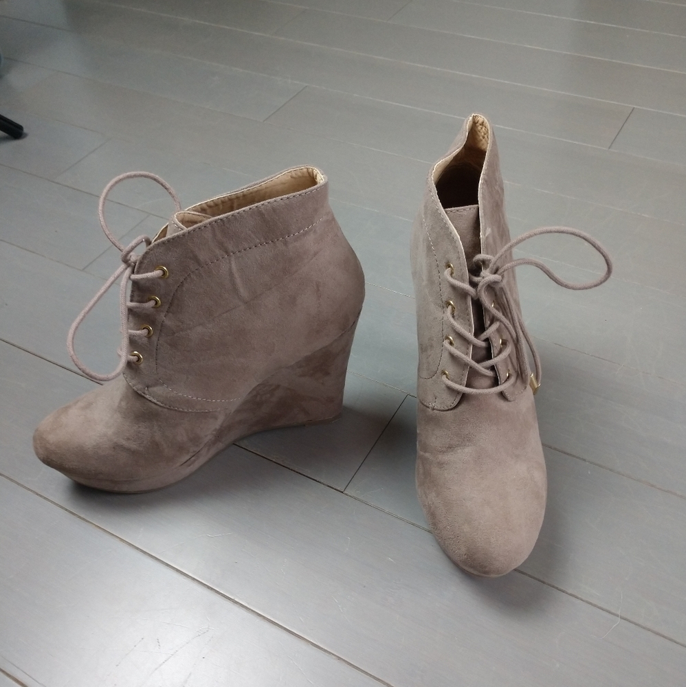 F21 Wedge Lace Up Bootie